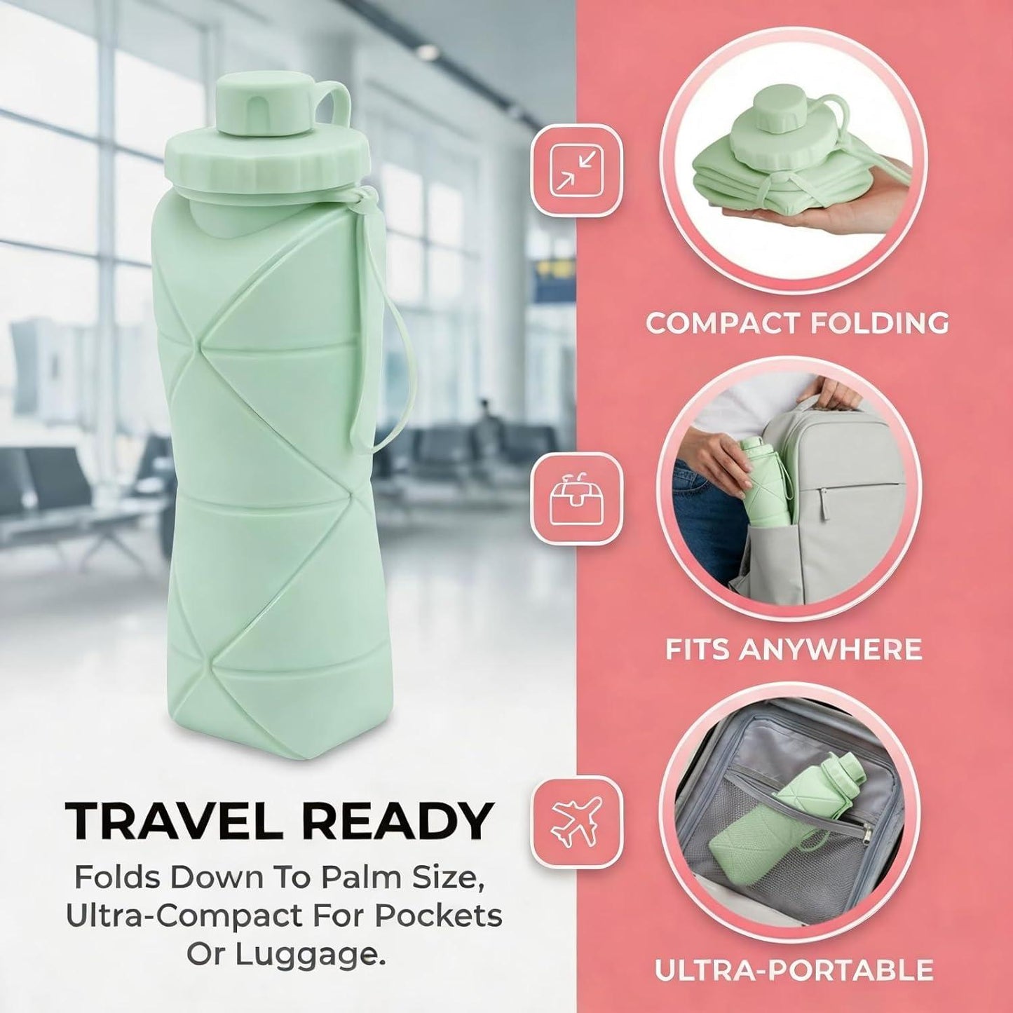 Silicone Collapsible Water Bottle – Easy Carry