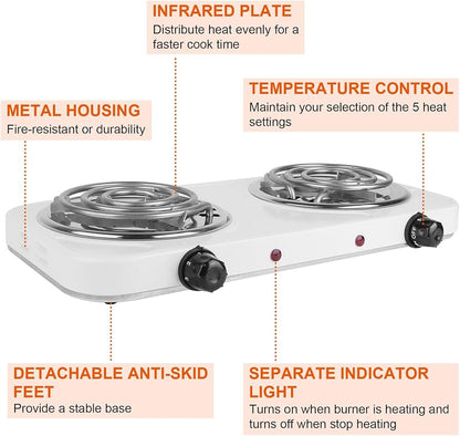 Double Hot Plate Cooking Cooker  Premium Double Burner Electric Stove
