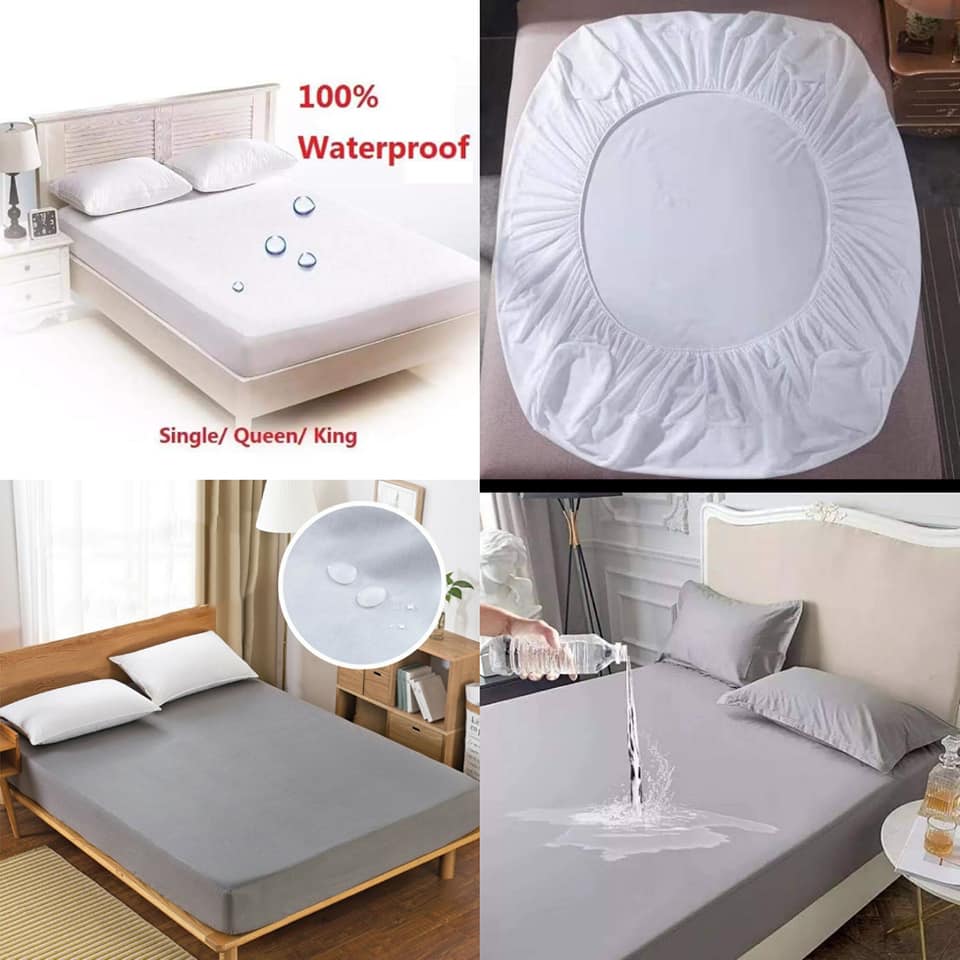 Waterproof Mattress Cover  Double Bed King Size Fitted Mattress Protector Anti Slip Bed Sheet
