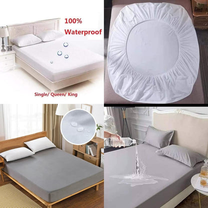 Waterproof Mattress Cover  Double Bed King Size Fitted Mattress Protector Anti Slip Bed Sheet