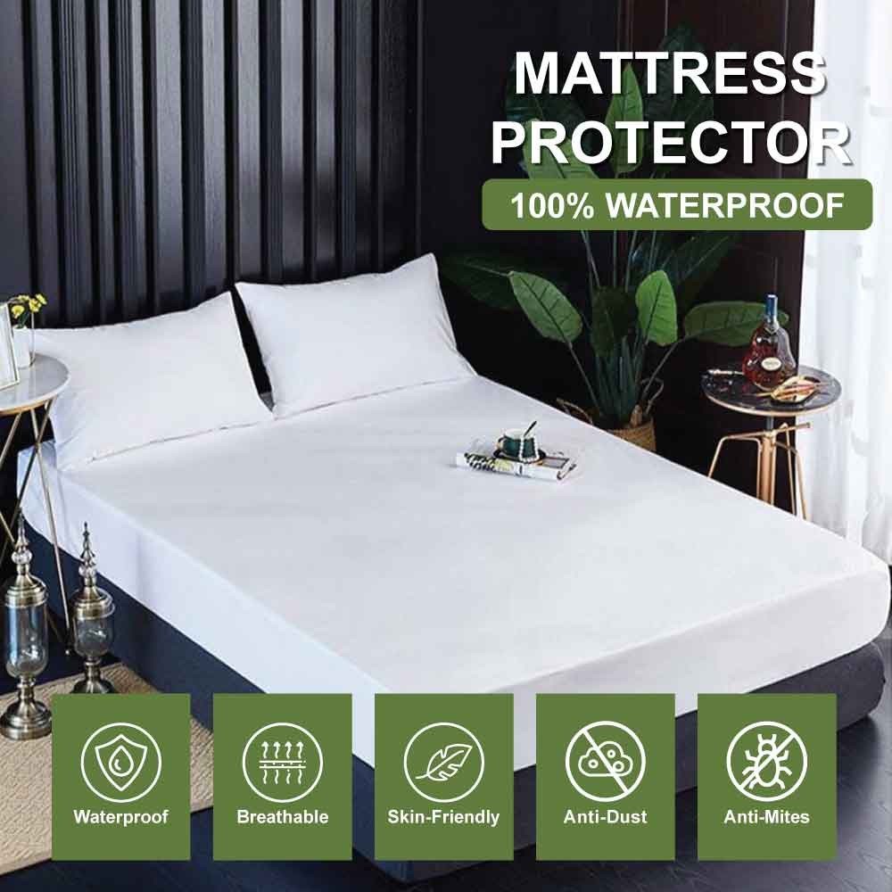 Waterproof Mattress Cover  Double Bed King Size Fitted Mattress Protector Anti Slip Bed Sheet