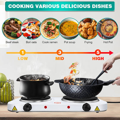 Double Hot Plate Cooking Cooker  Premium Double Burner Electric Stove