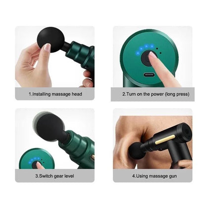 Deep Tissue Massage Gun Portable Muscle Relaxer For Full Body Relief